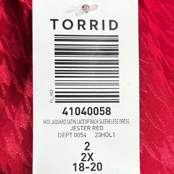 Torrid NWT Red Satin Spaghetti Strap Lace-Up Back Midi Dress Size 2X - Picture 9 of 12